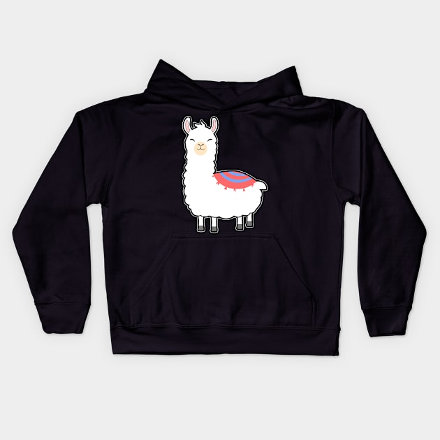 Cute Baby Alpaca Kids Hoodie by Imutobi